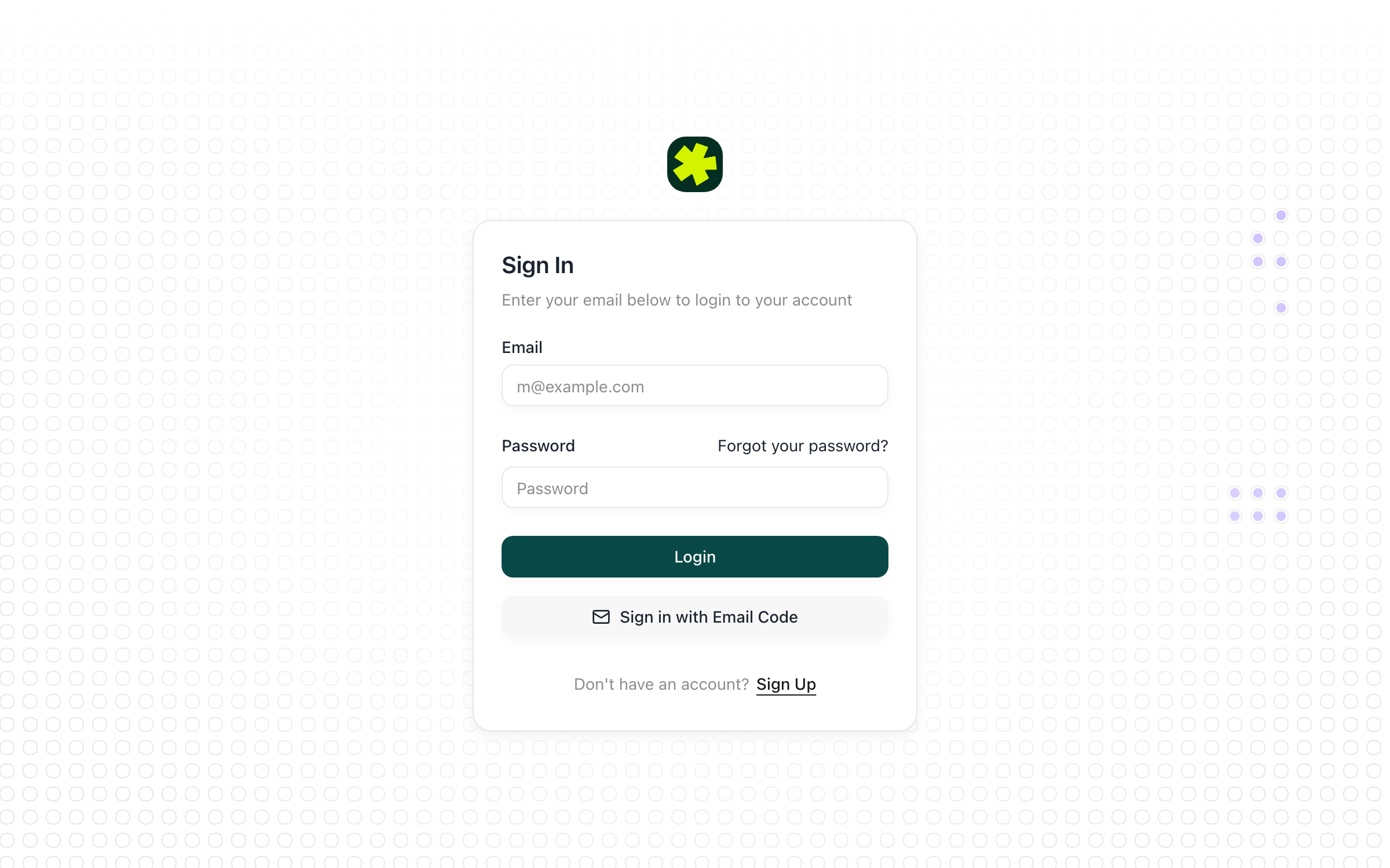 The Pickle sign-in page